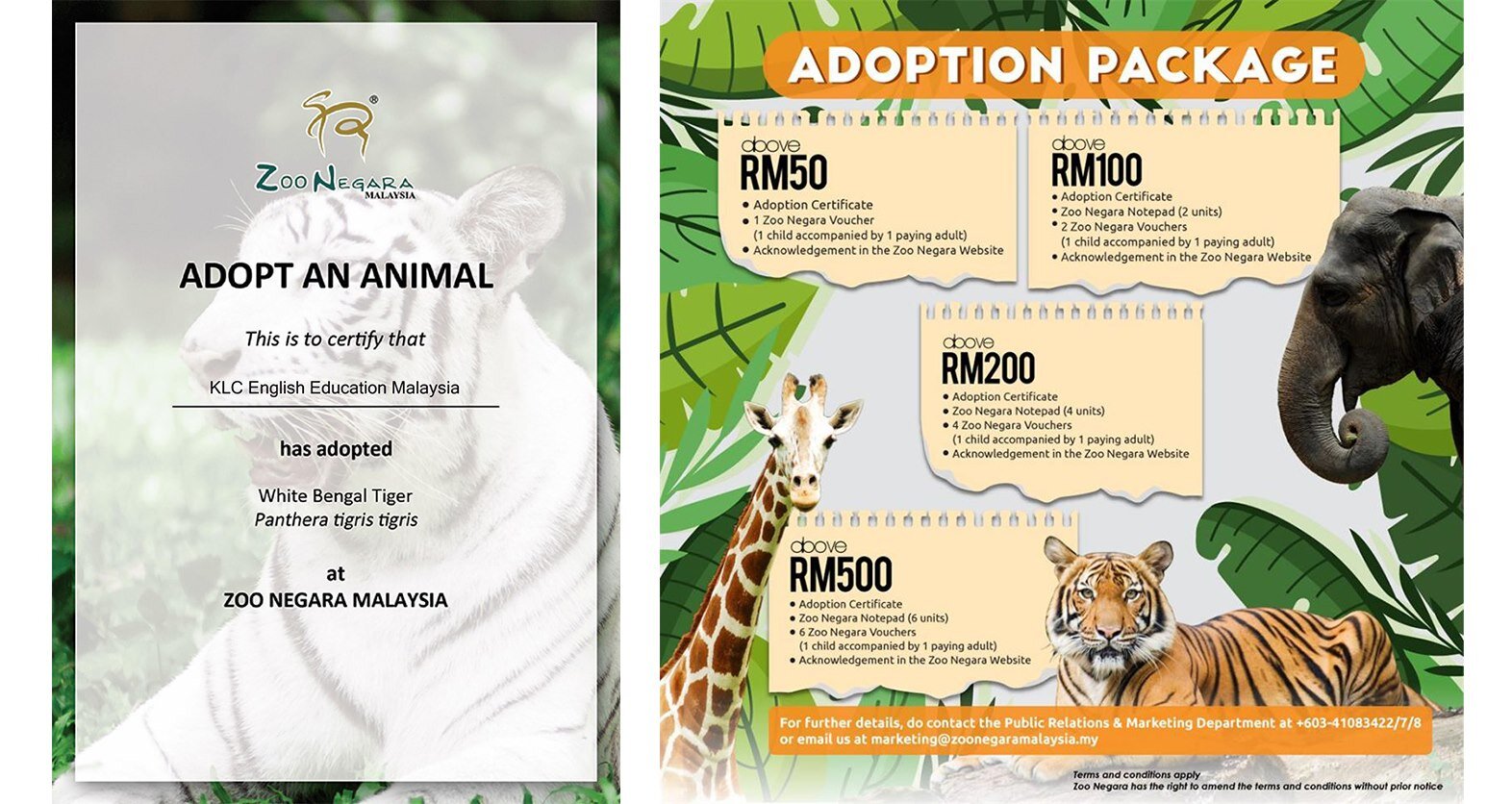 KLC参与国家动物园领养动物计划