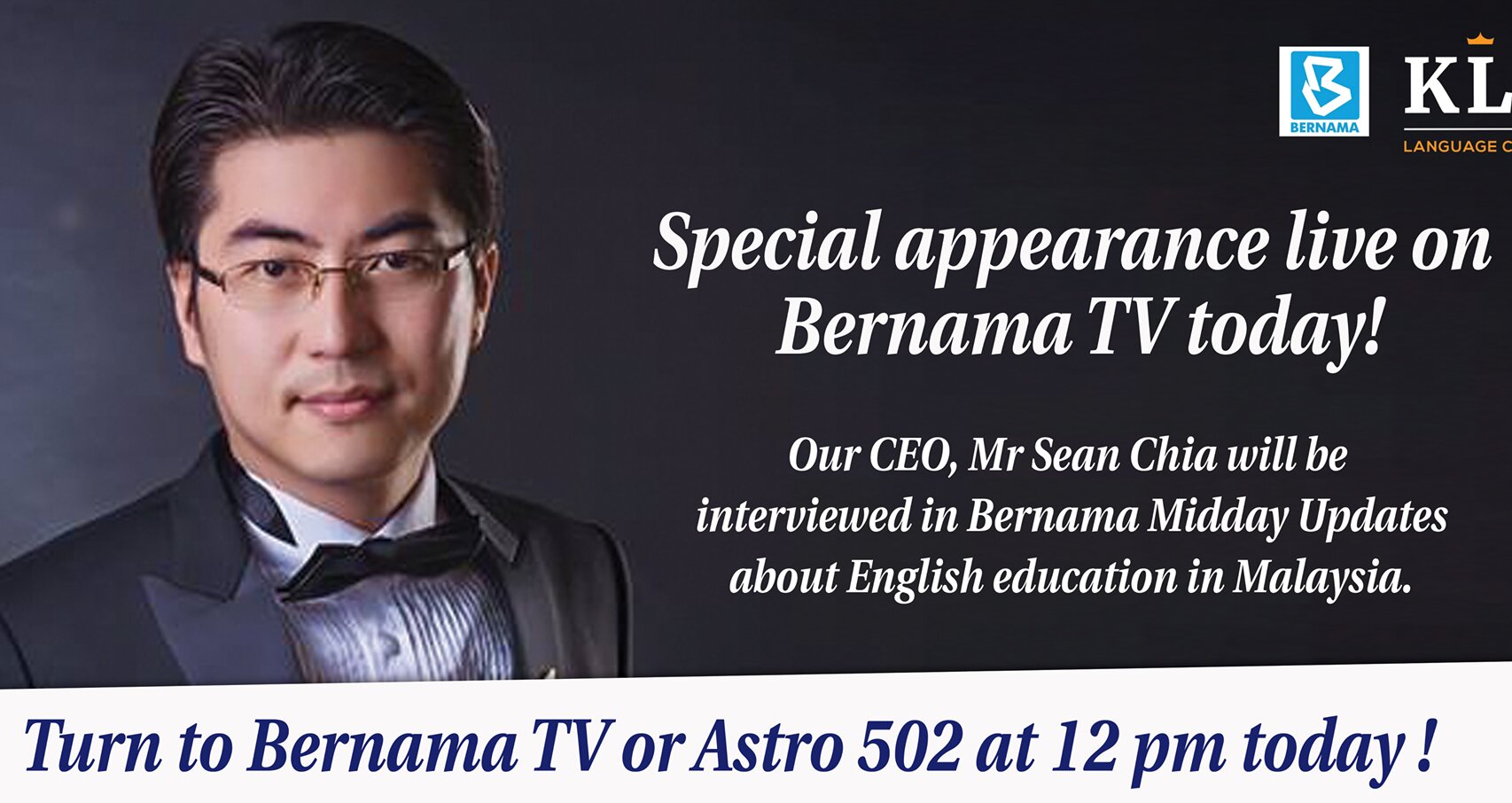 KLC Education Group 荣幸被 Bernama Tv 受邀参加电视采访